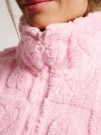 Εικόνα της Muydemi Ροζ Fleece Ρόμπα Με Φερμουάρ & Ζώνη.