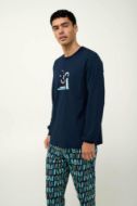 Εικόνα της Vamp Χειμερινή Ανδρική Πιτζάμα Βαμβακερή Blue 23661
