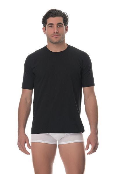 Εικόνα της Lido Underwear 480 Ανδρική Φανέλα Κοντομάνικη σε Μαύρο Χρώμα