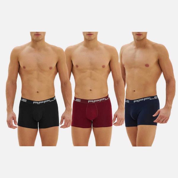 Εικόνα της Apple Boxer Ανδρικά Μποξεράκια Μαύρο, Μπλε, Μπορντό 3Pack APP-0114965