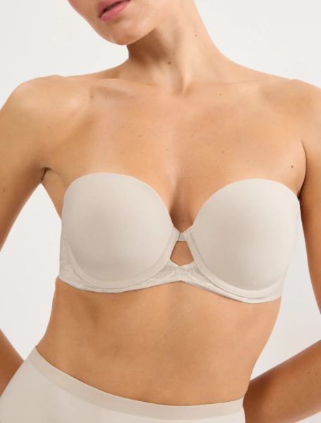 Εικόνα της Triumph Comfort Contour WDP Strapless Μπεζ Σουτιέν Με Μπανέλες & Ελαφριά Επένδυση.