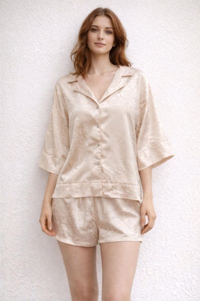 Εικόνα της Gisela Ιβουάρ Σατέν Babydoll Κουμπωτό.