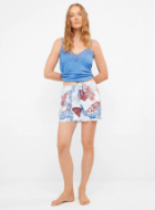 Εικόνα της Gisela Λευκό Εμπριμέ Σορτς Πιτζάμας.