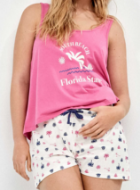 Εικόνα της Gisela Peanuts Βαμβακερό Babydoll Φούξια/Λευκό.