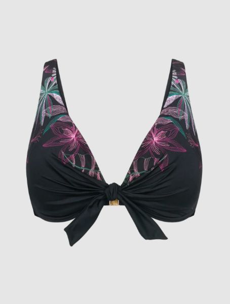 Εικόνα της Triumph Summer Tropics W Bikini Top Μαύρο Με Μπανέλες.