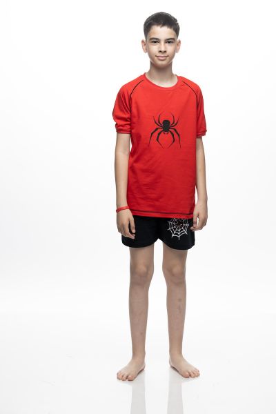 Εικόνα της Galaxy Βαμβακερή Κόκκινη/Μαύρη Εφηβική Πιτζάμα.